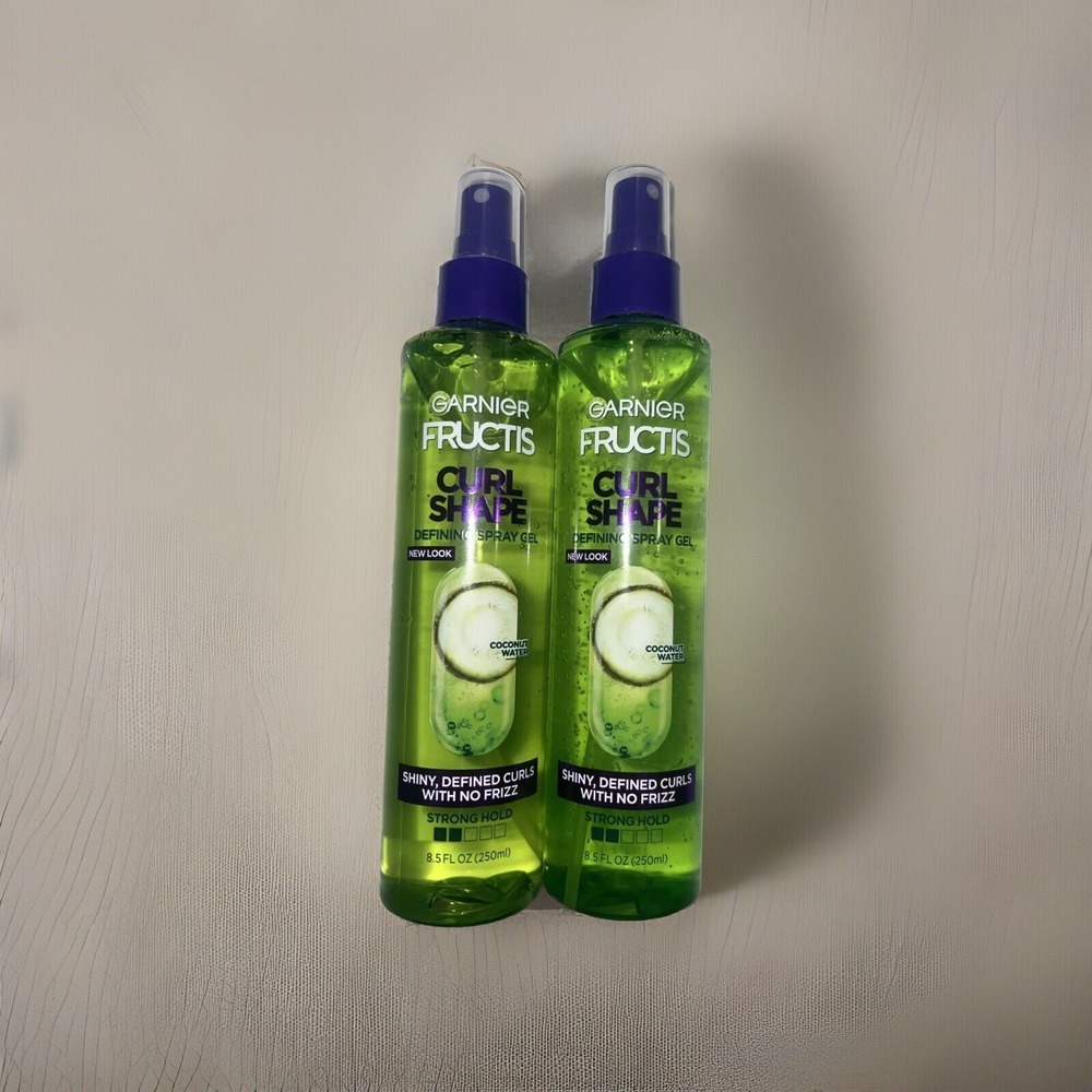2 Pack Garnier Fructis Curl Shape Defining Spray Gel Strong‎ Hold 8.5oz Coconut